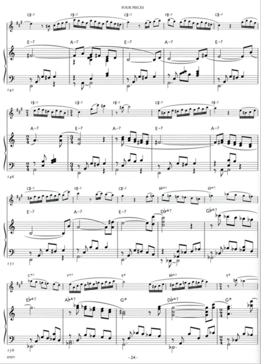 Four Pieces -- Saxophone Small Ensemble scores gallery preview page 9