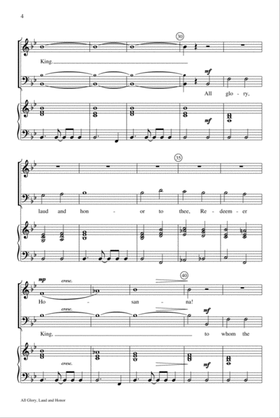 All Glory, Laud and Honor 2-Part scores gallery preview page 4
