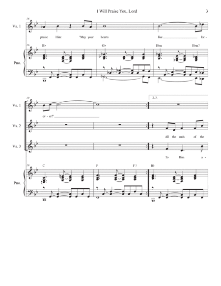 I Will Praise You, Lord (Psalm 22) (2-part choir - (Soprano and Tenor) image number null