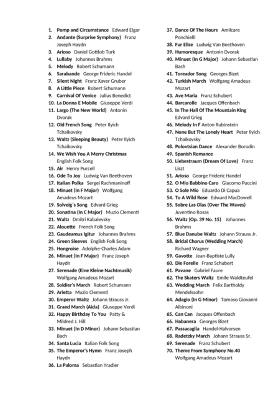 70 Easy Classical Pieces For Flute & Piano Flute Solo scores gallery preview page 2