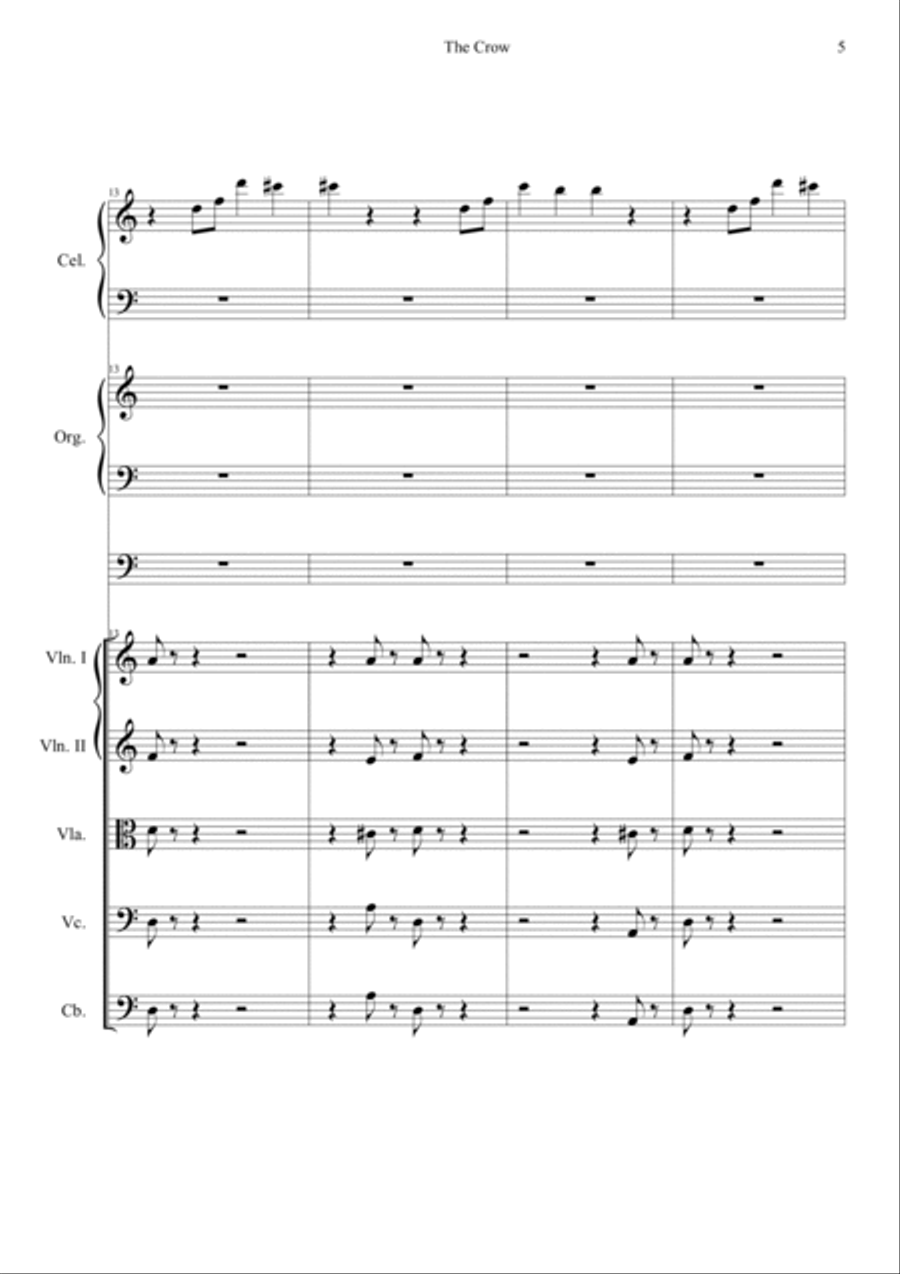 The Crow - Celesta, Organ and String Orchestra (Score and Set of Parts) String Orchestra scores gallery preview page 6
