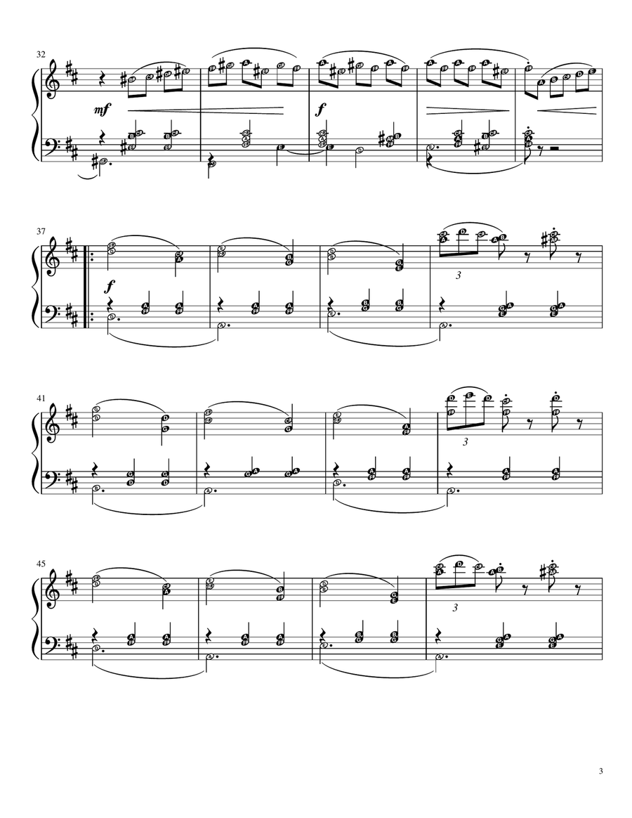 Waltz of the Flowers (Tchaikovsky) Piano Solo Grade 5 with note names Piano Solo scores gallery preview page 3