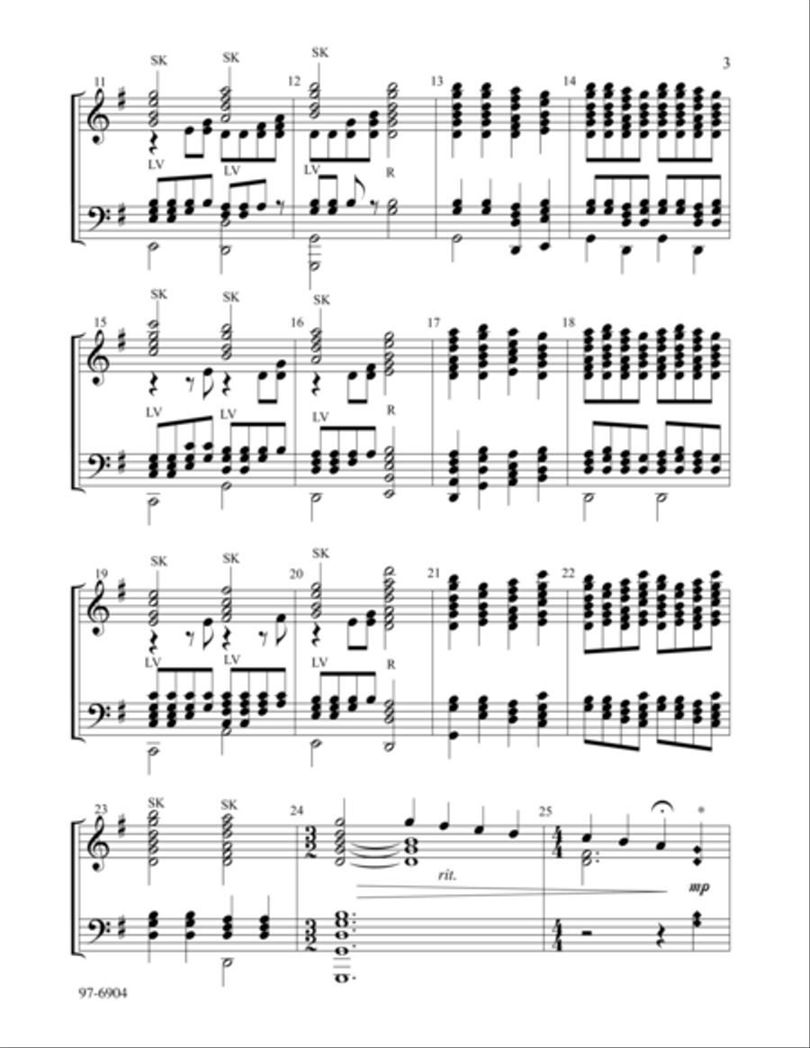 Doxology / Praise God from Whom All Blessings Flow Handbell Choir scores gallery preview page 3