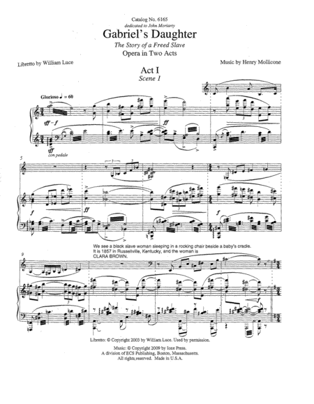 Gabriel's Daughter (Piano/Vocal Score)