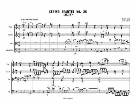 String Quartet No 28 (Mystic)