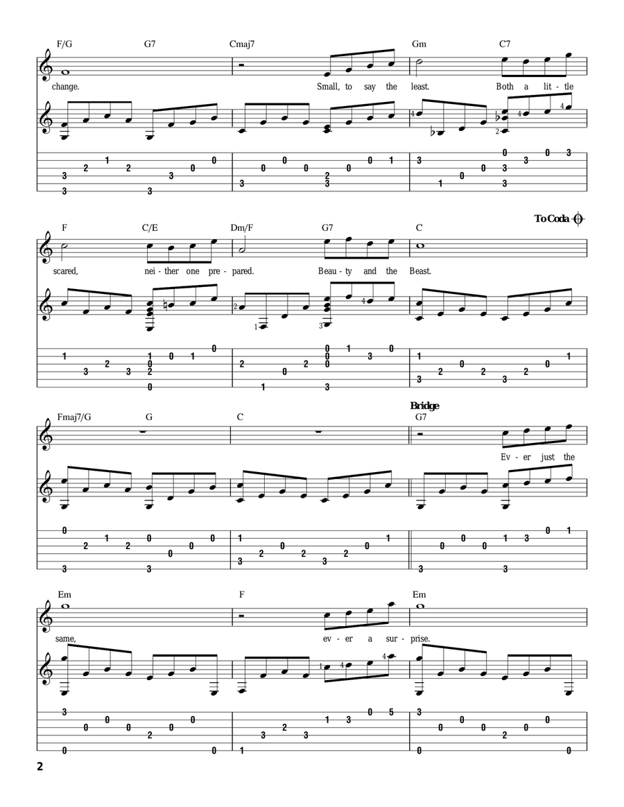 Beauty And The Beast Beauty And The Beast Guitar Solo scores gallery preview page 2
