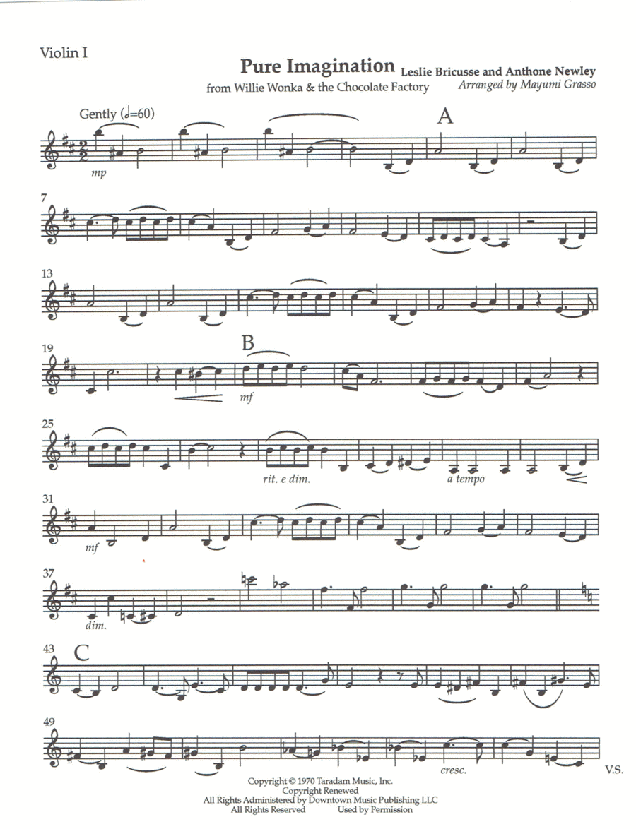 Pure Imagination String Duet scores gallery preview page 1