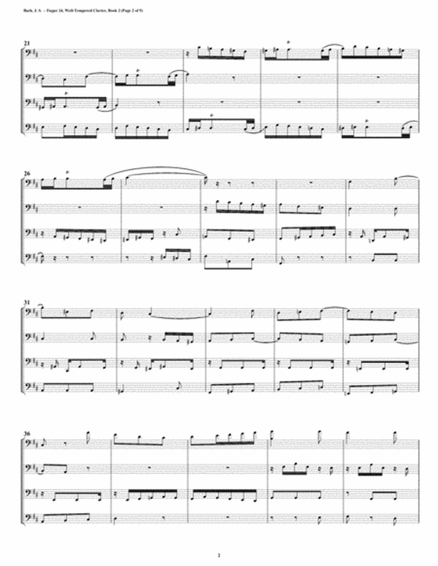 Fugue 24 from Well-Tempered Clavier, Book 2 (Bassoon Quartet) image number null