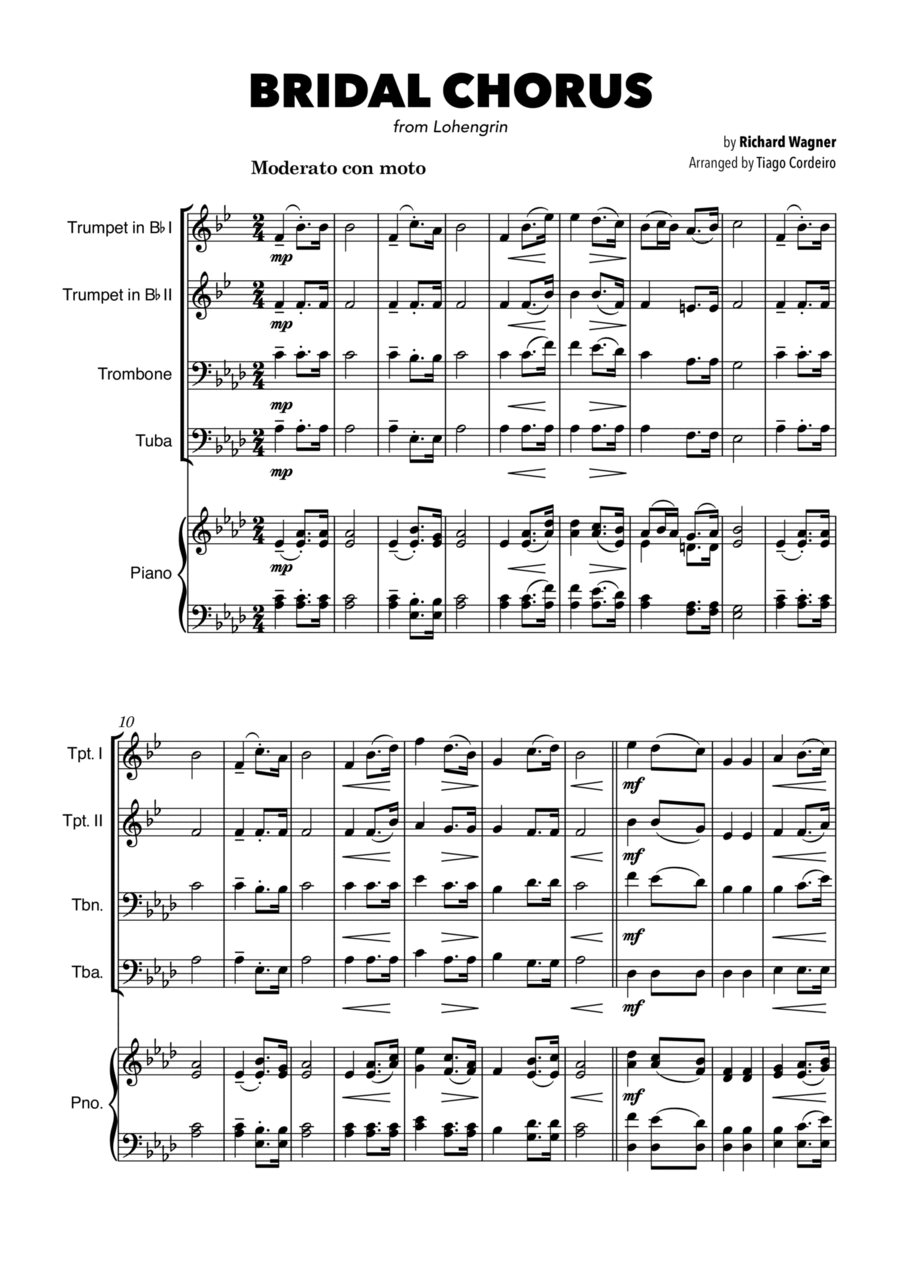 Bridal Chorus Brass Quartet scores gallery preview page 1
