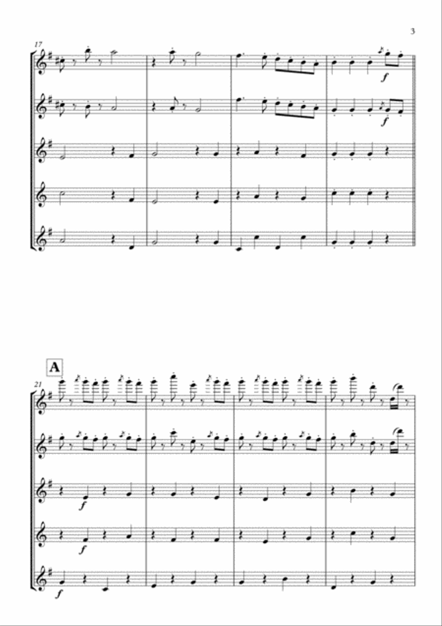 Radetzky March arranged for Flute Quintet Woodwind Quintet scores gallery preview page 5