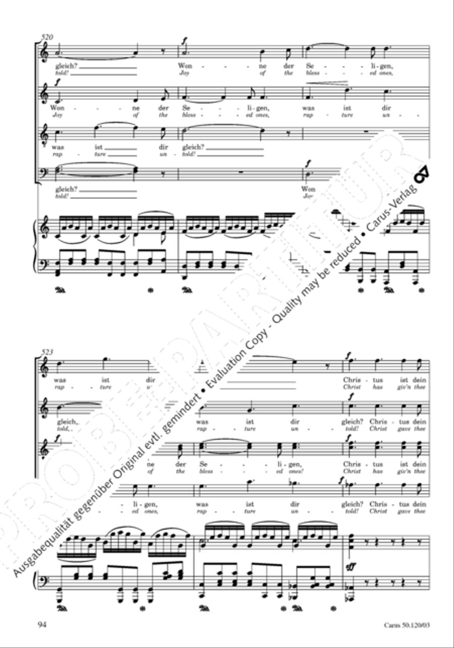 Christoforus + Das Tochterlein des Jairus (Gesamtausgabe, Bd. 9) 4-Part scores gallery preview page 95
