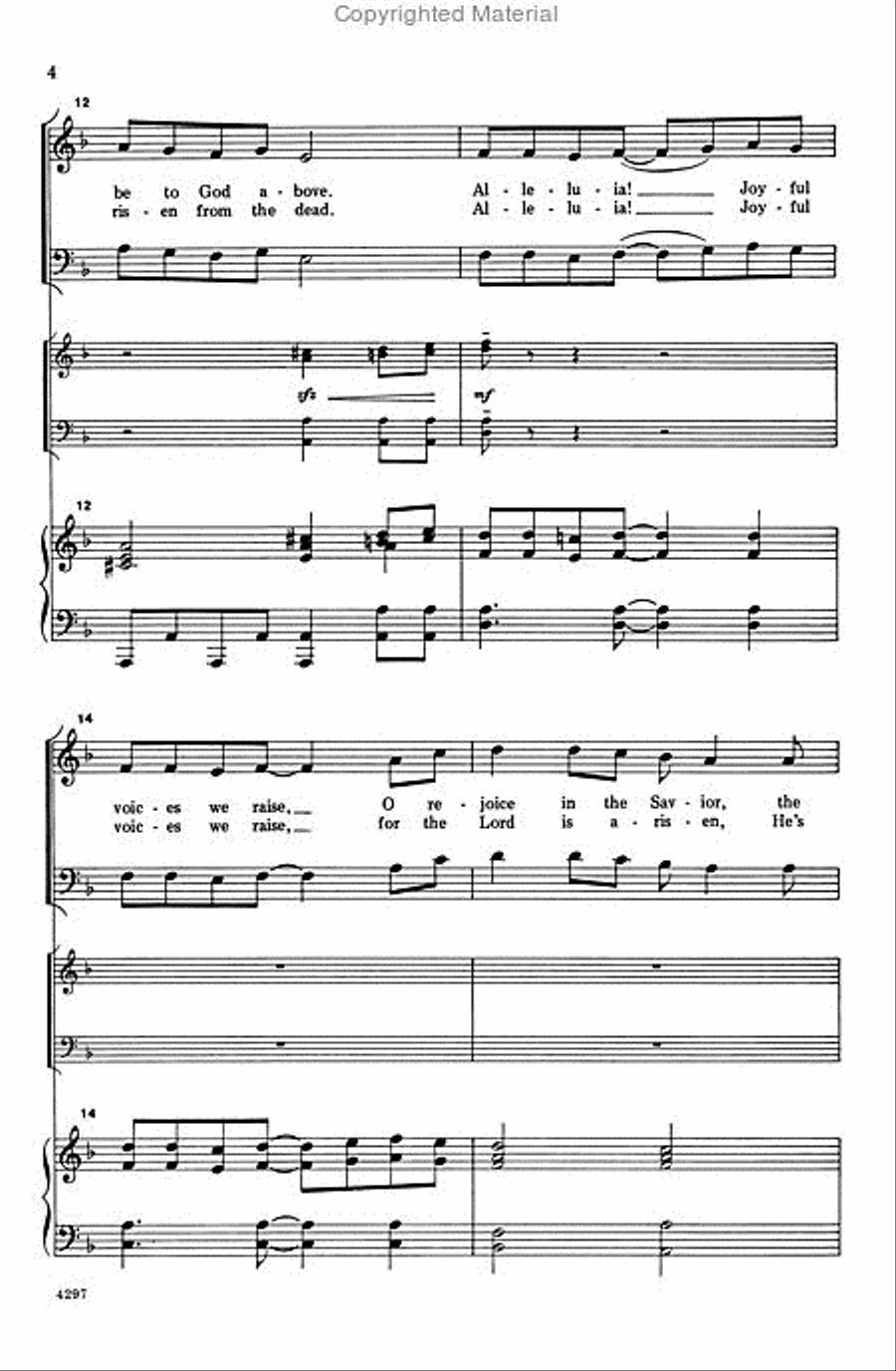 A Festive Alleluia A Festive Alleluia 4-Part scores gallery preview page 4