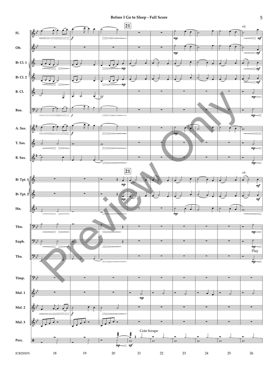 Before I Go to Sleep (Score) Concert Band scores gallery preview page 4