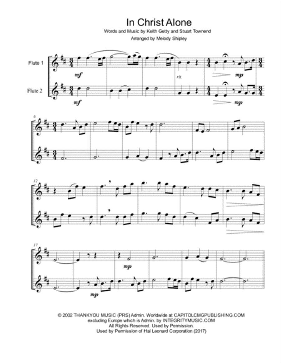 In Christ Alone Flute Duet scores gallery preview page 1