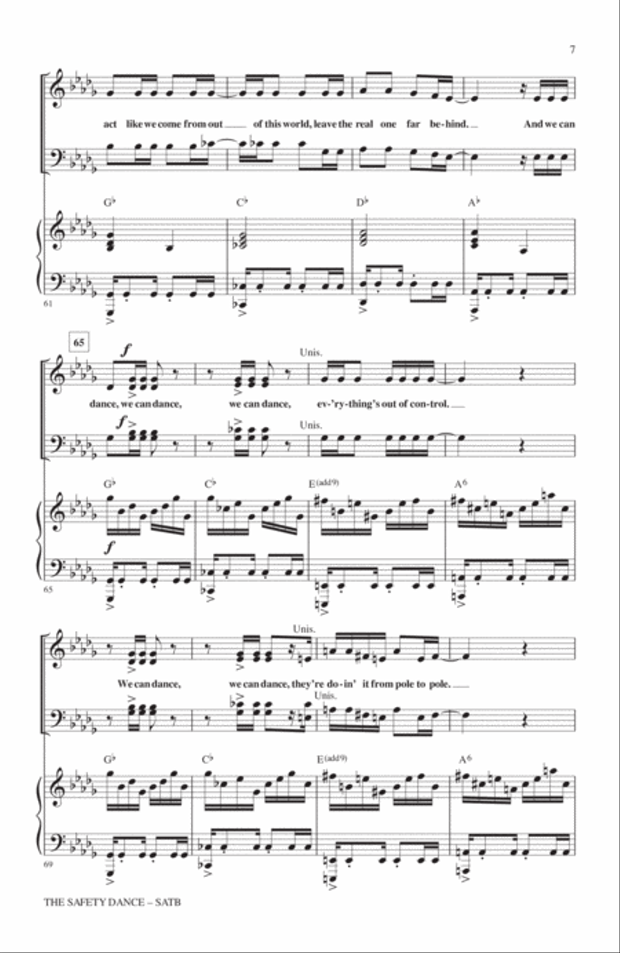 The Safety Dance 4-Part scores gallery preview page 6