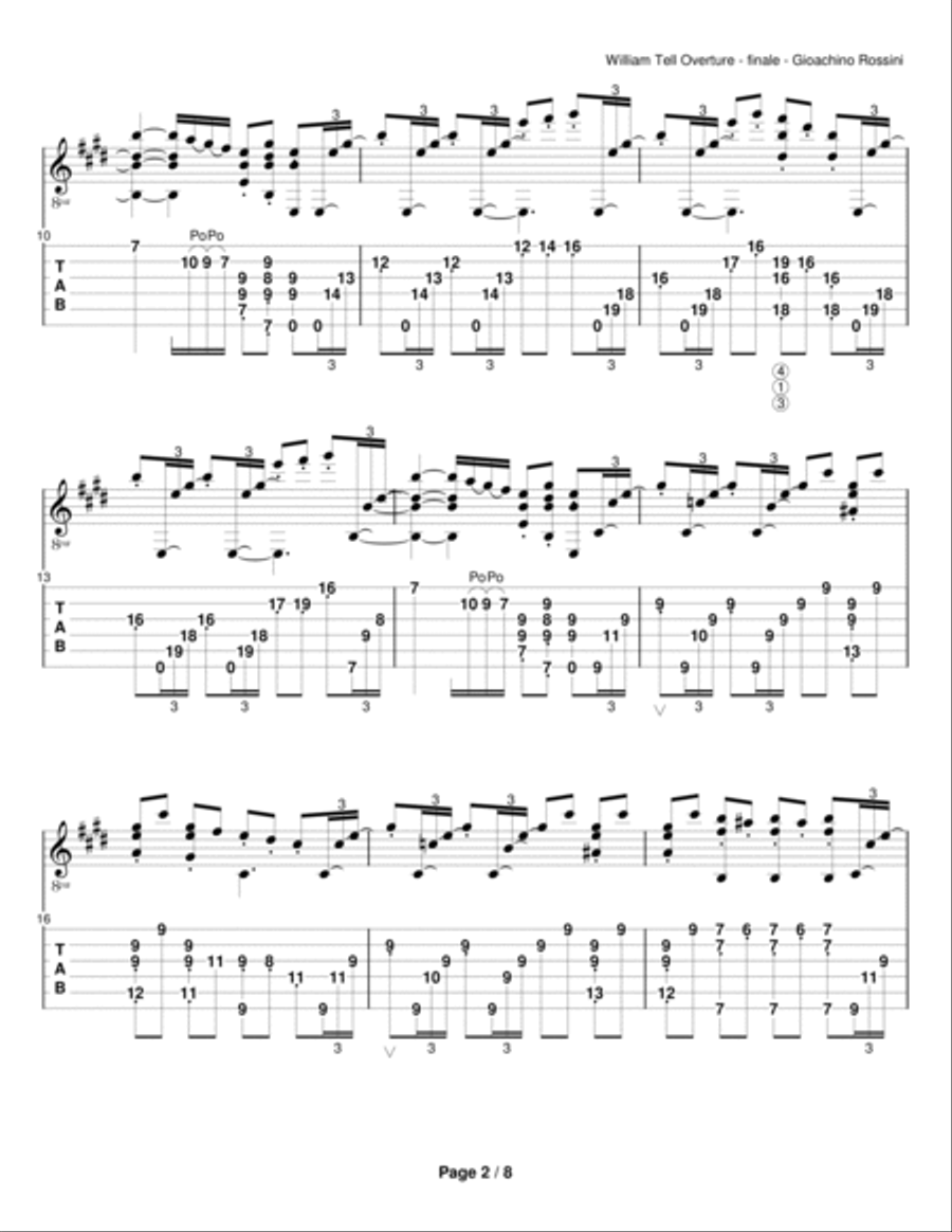 William Tell Overture Acoustic Guitar scores gallery preview page 2