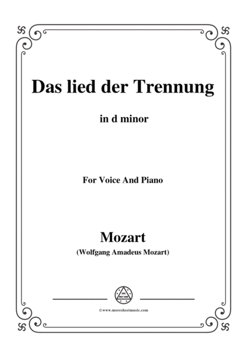 Mozart-Das lied der trennung,in d minor,for Voice and Piano image number null