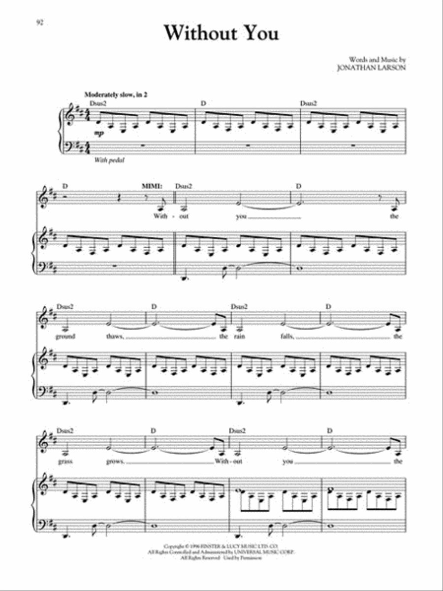 Rent Rent Piano, Vocal scores gallery preview page 4
