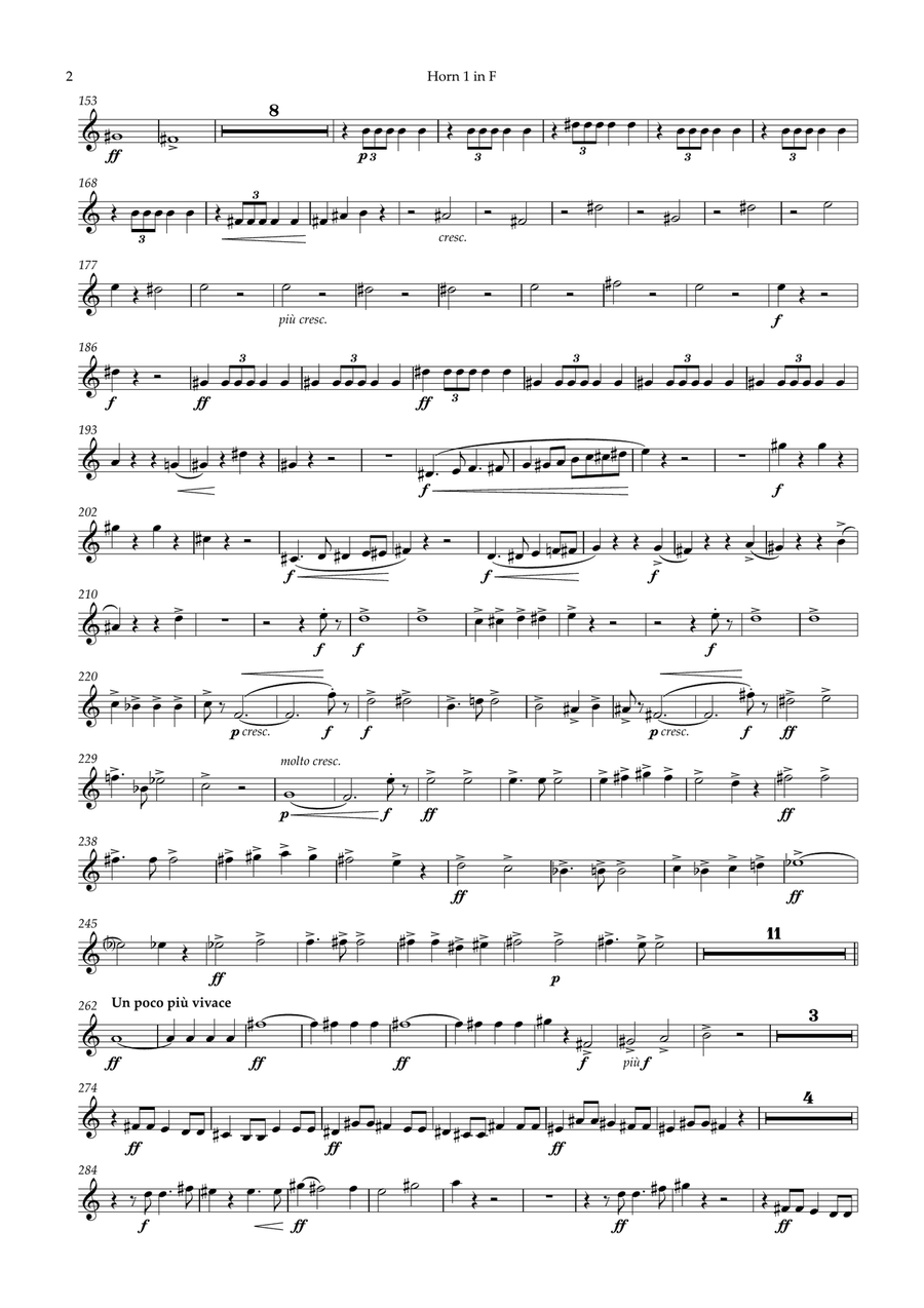 Rienzi Overture - transposed horn parts (1-4) Horn Solo scores gallery preview page 2