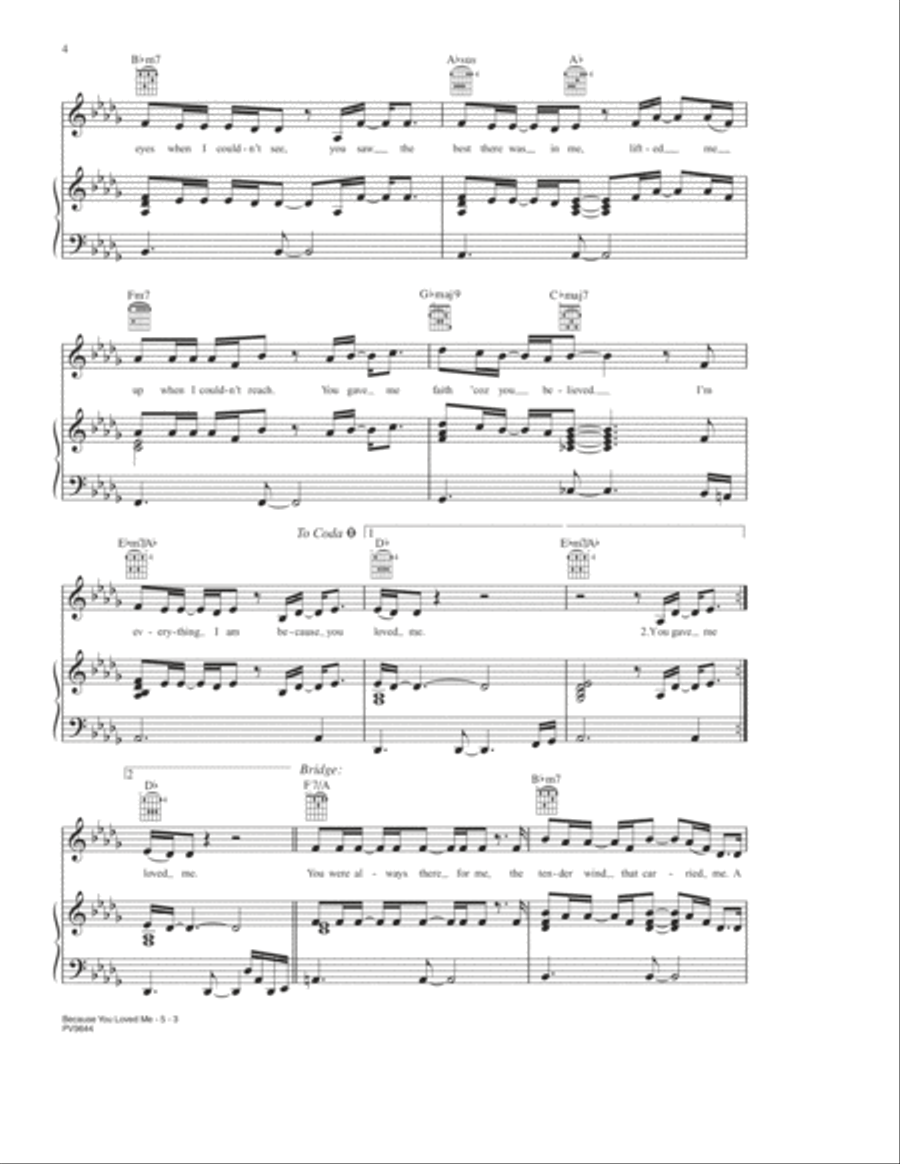 Because You Loved Me (from 