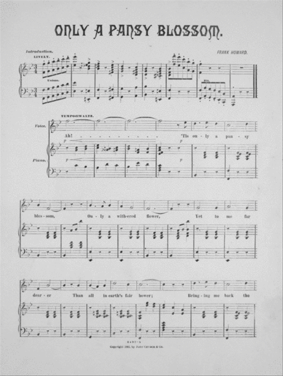 Only a Pansy Blossom. Waltz Song Voice scores gallery preview page 2