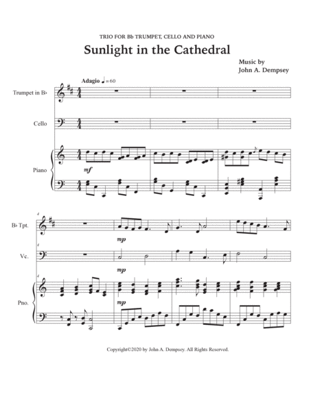 Sunlight in the Cathedral (Trio for Trumpet, Cello and Piano) image number null