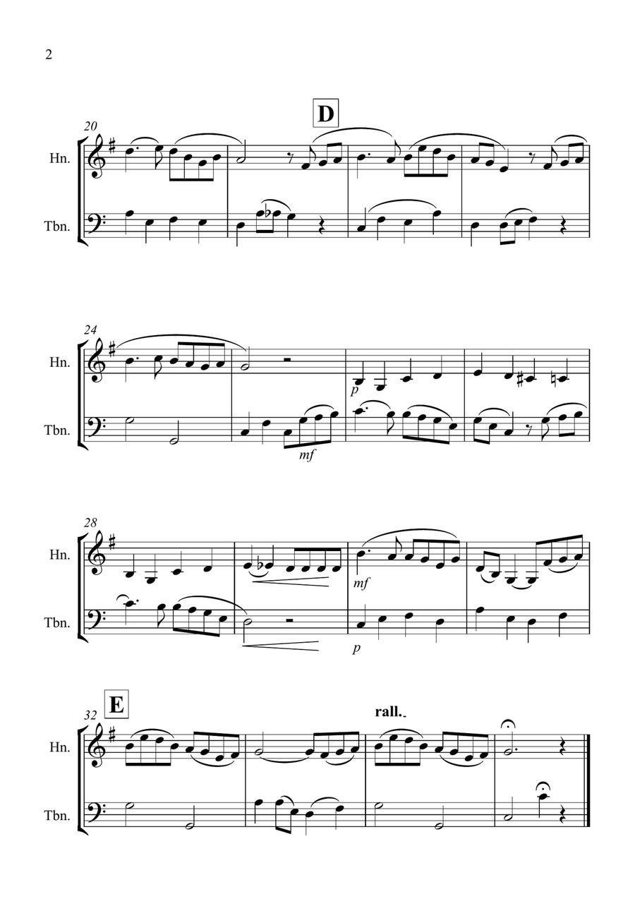 Danny Boy for Horn and Trombone Duet Brass Duet scores gallery preview page 2