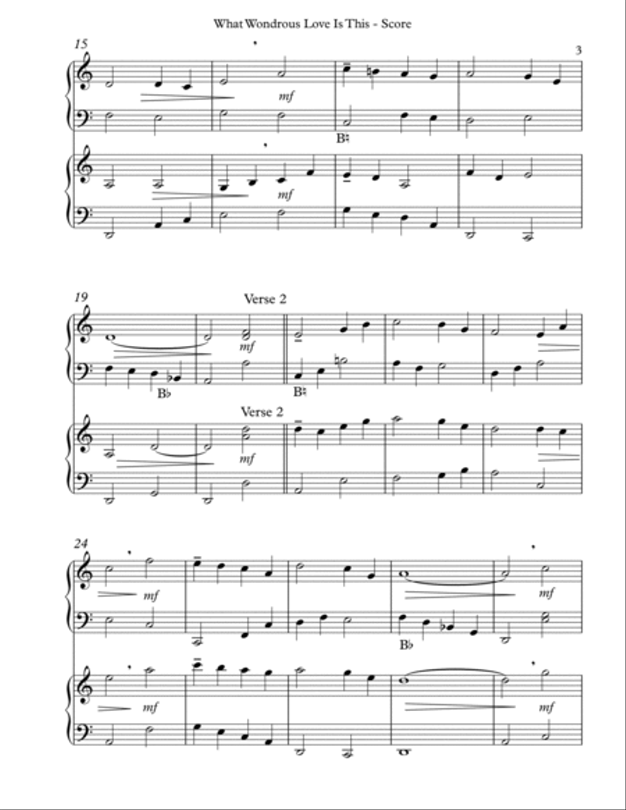 What Wondrous Love Is This, Harp Duet, Score & Parts Celtic Harp scores gallery preview page 3