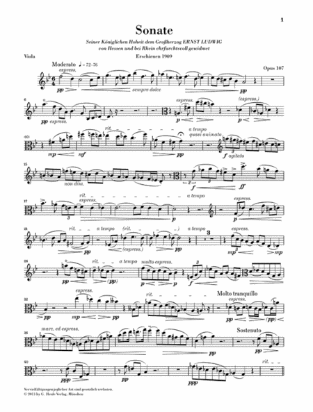 Max Reger – Clarinet Sonata, Op. 107