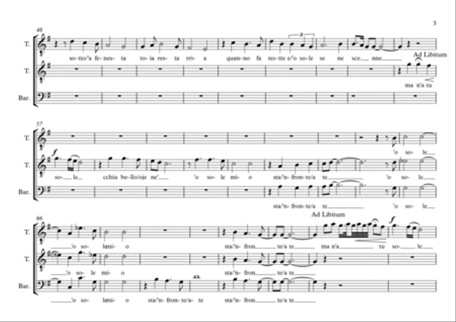 O Sole Mio TTBB scores gallery preview page 3