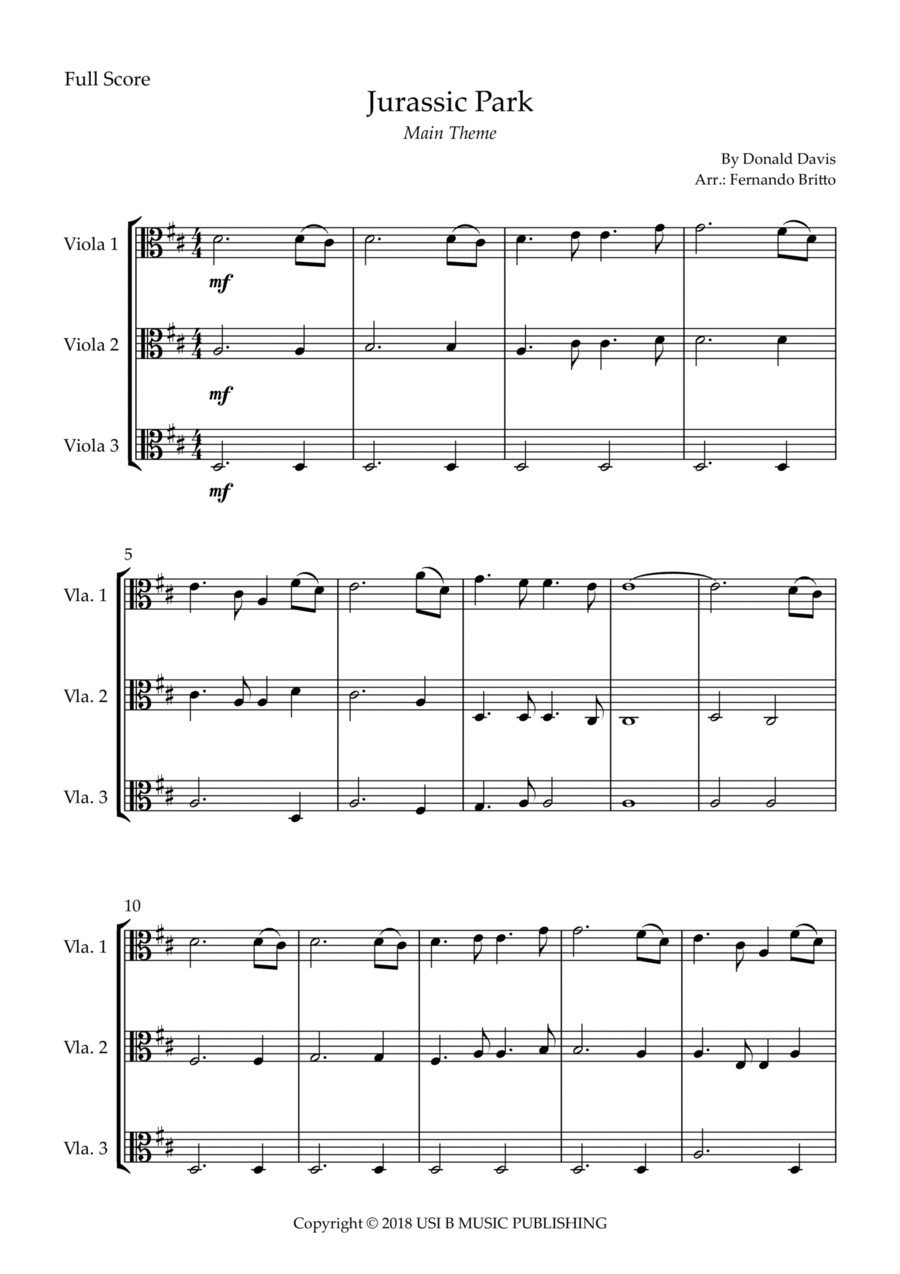 Jurassic Park Iii Jurassic Park Iii String Trio scores gallery preview page 1