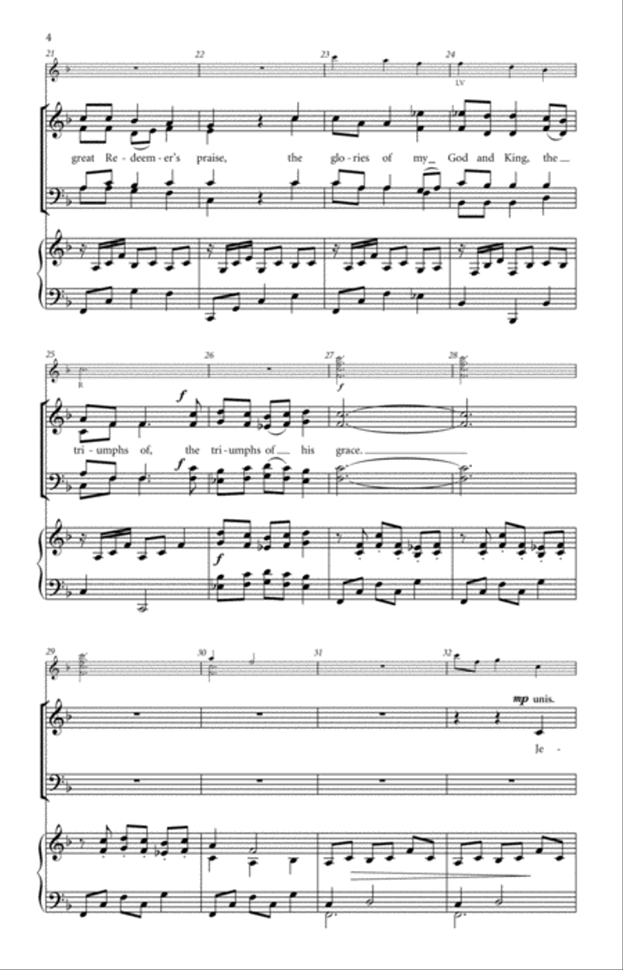 O for a Thousand Tongues to Sing 4-Part scores gallery preview page 4