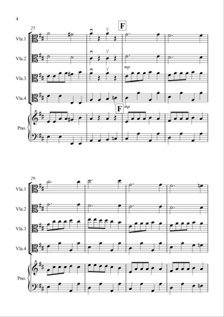Dance of the Reed Pipes (Fantasia from Nutcracker) for Viola Quartet Viola Solo scores gallery preview page 4