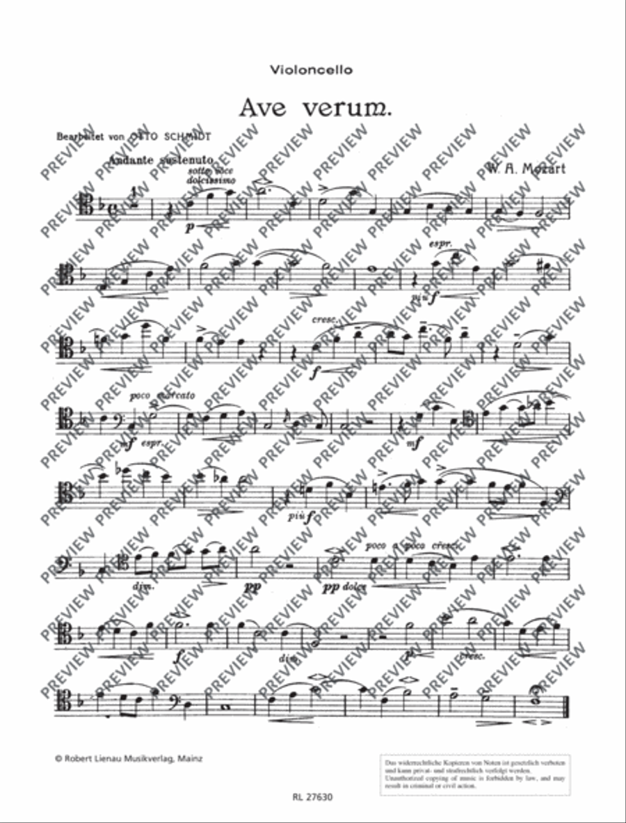 Ave verum Cello scores gallery preview page 9