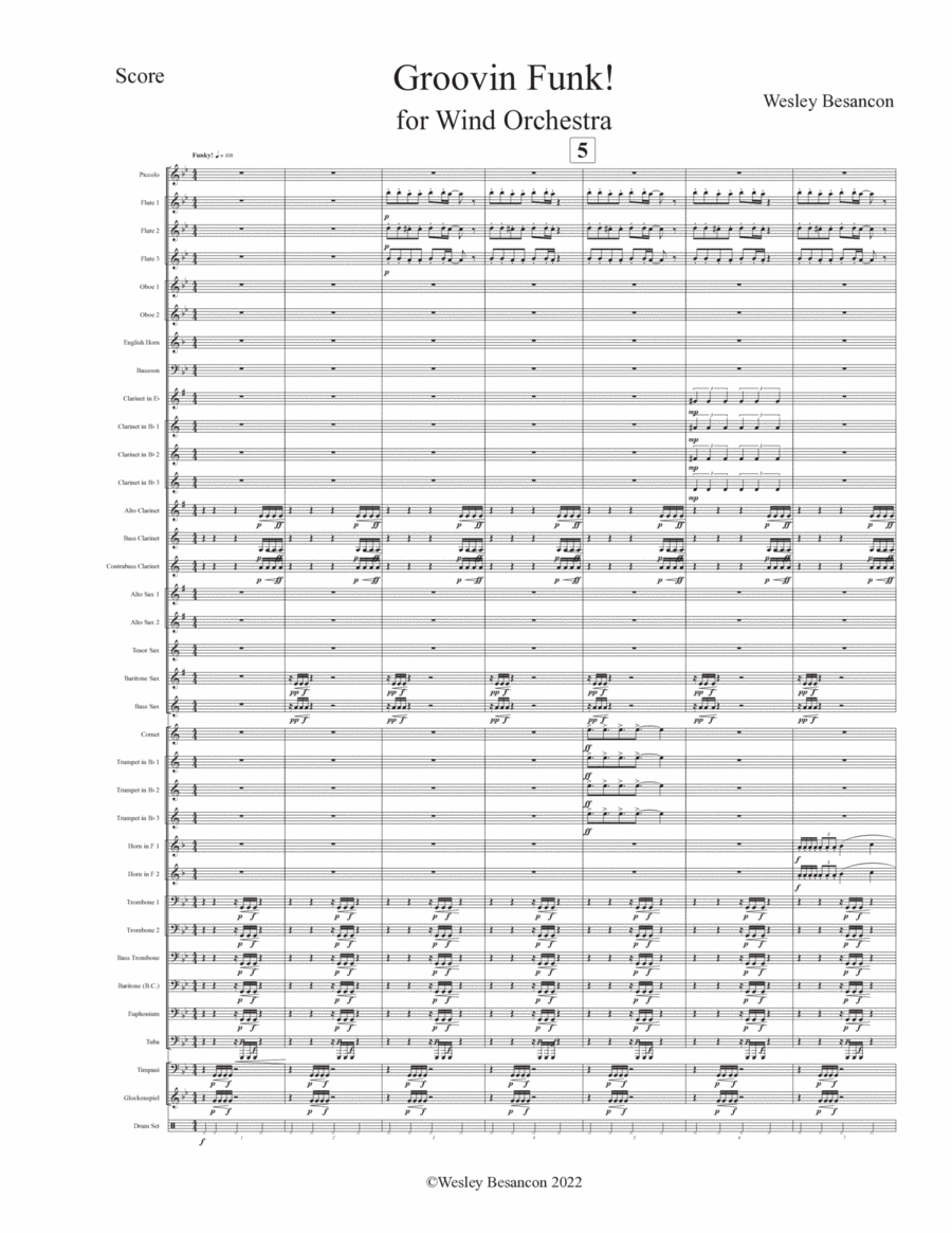 Groovin Funk - Score Only Concert Band scores gallery preview page 1