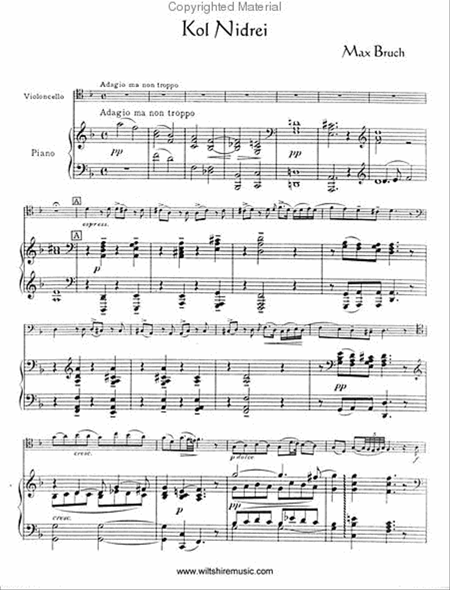 Kol Nidre -Yom Kippur Song Piano Accompaniment scores gallery preview page 2