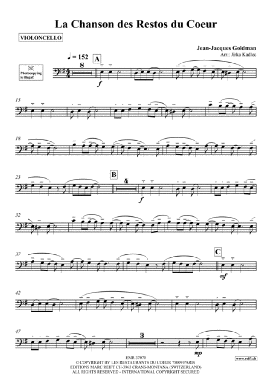 La Chanson des Restos du Coeur Piano Accompaniment scores gallery preview page 2