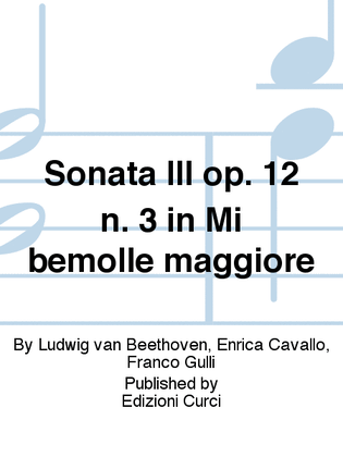 Book cover for Sonata III op. 12 n. 3 in Mi bemolle maggiore