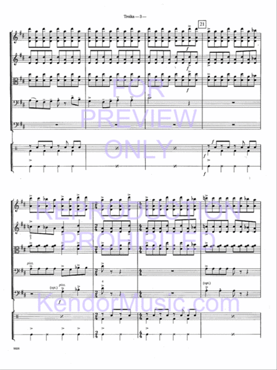 Troika (from Lt. Kije) String Orchestra scores gallery preview page 6