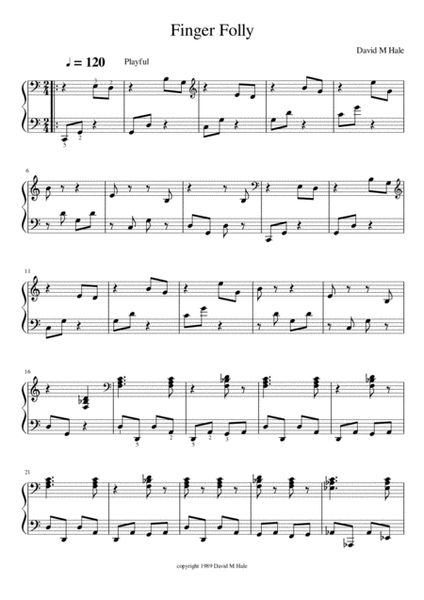 Finger Folly Easy Piano - Digital Sheet Music