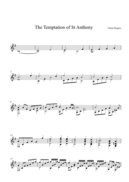 The Temptation of st Anthony for solo classical guitar image number null