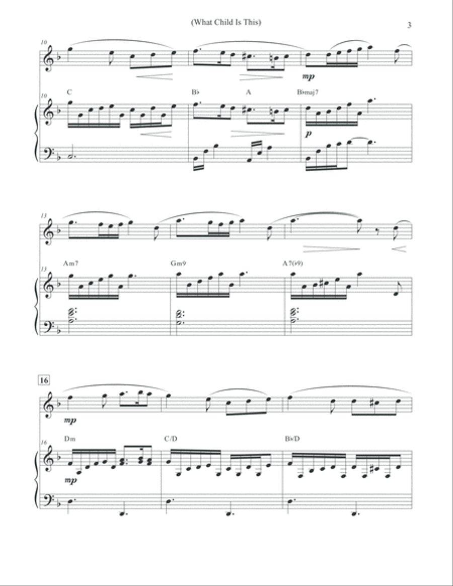 What Child Is This - Christmas Oboe & Piano Piano scores gallery preview page 3