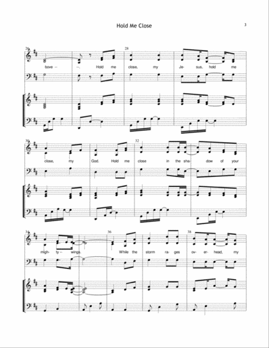 Hold Me Close - Choir Version (includes unlimited license to copy) 3-Part scores gallery preview page 3