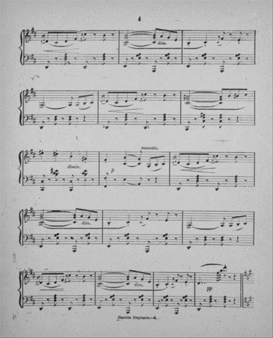 Gavotte Stephanie Piano Solo scores gallery preview page 4