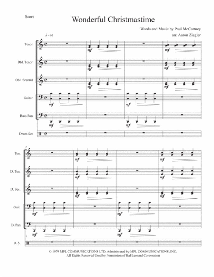 Wonderful Christmastime Wonderful Christmastime Percussion Ensemble scores gallery preview page 1