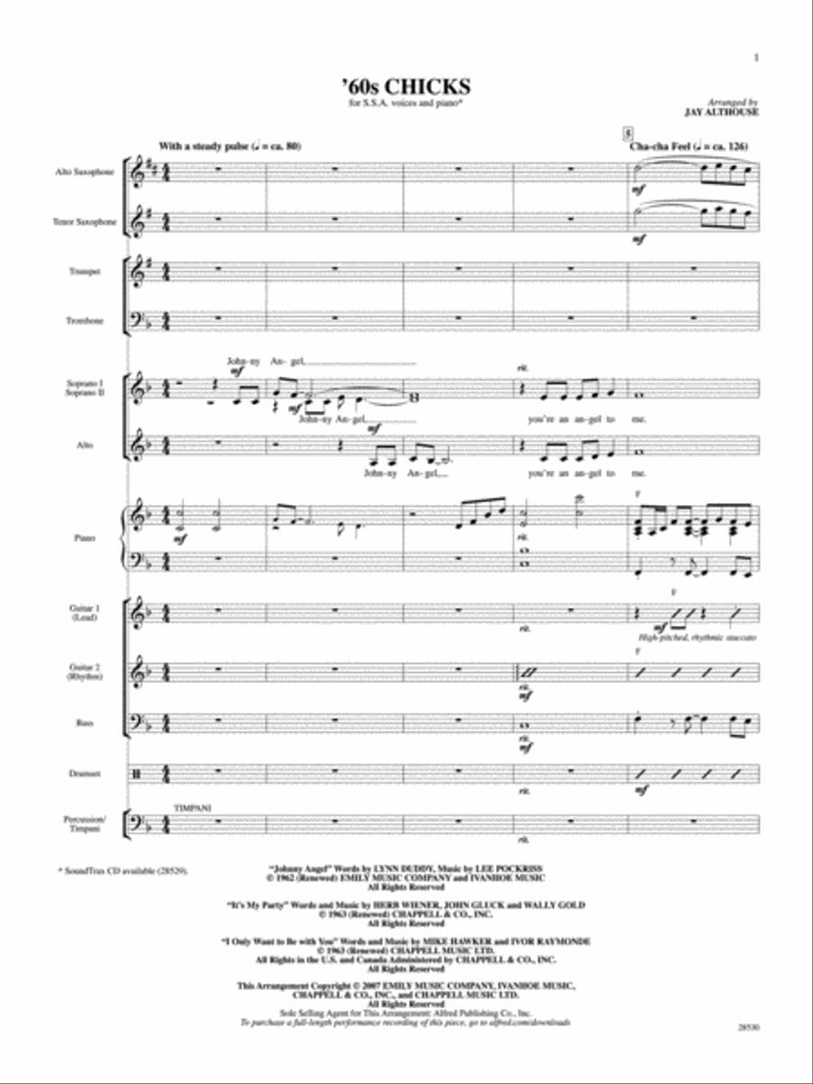 Book cover for '60s Chicks (A Medley): Score