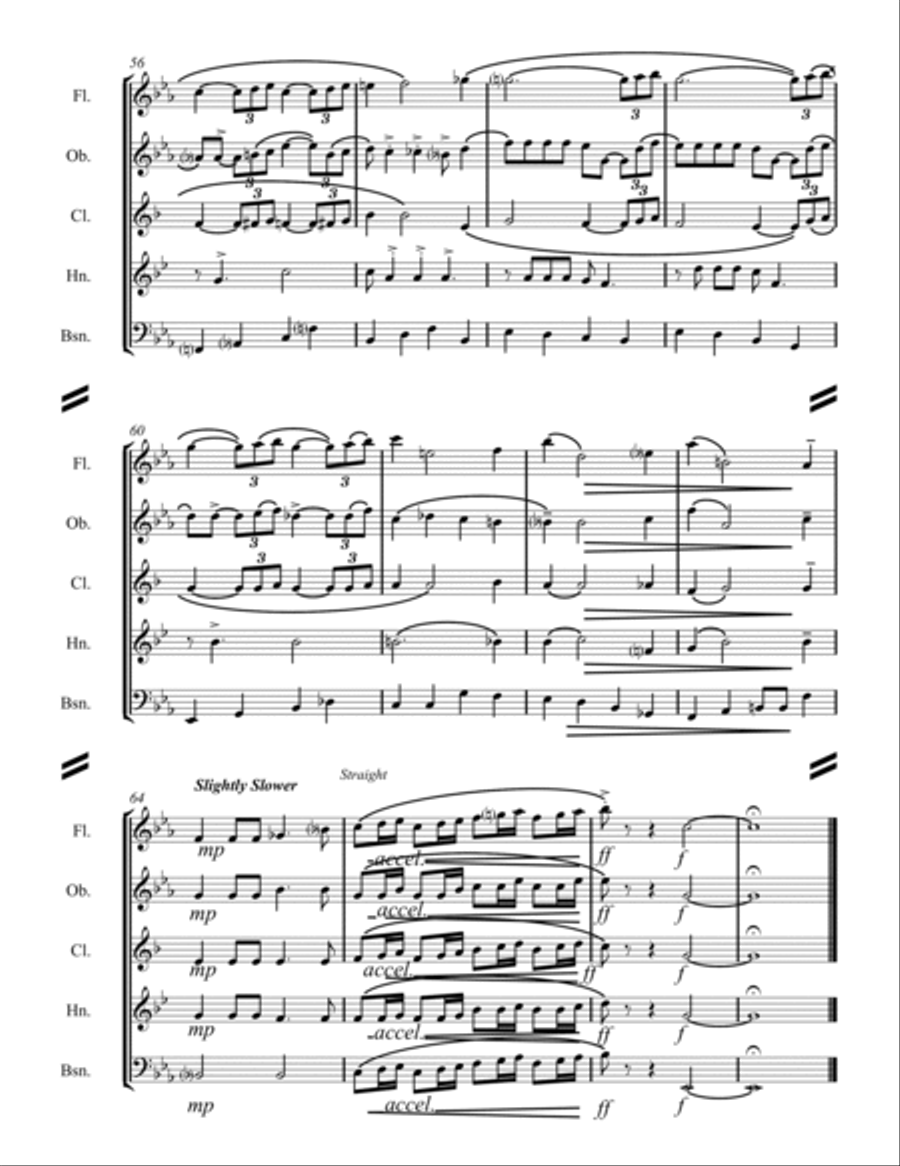 Moonlight Serenade Woodwind Quintet scores gallery preview page 6