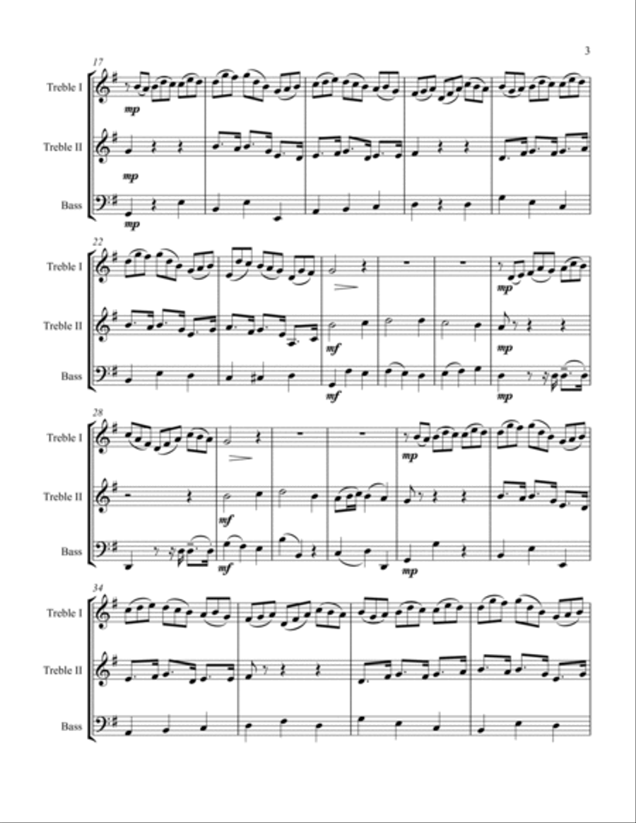 JESU, JOY OF MAN'S DESIRING, Trio, Intermediate Level for String Trio, woodwind trio, any combinatio Flute scores gallery preview page 5