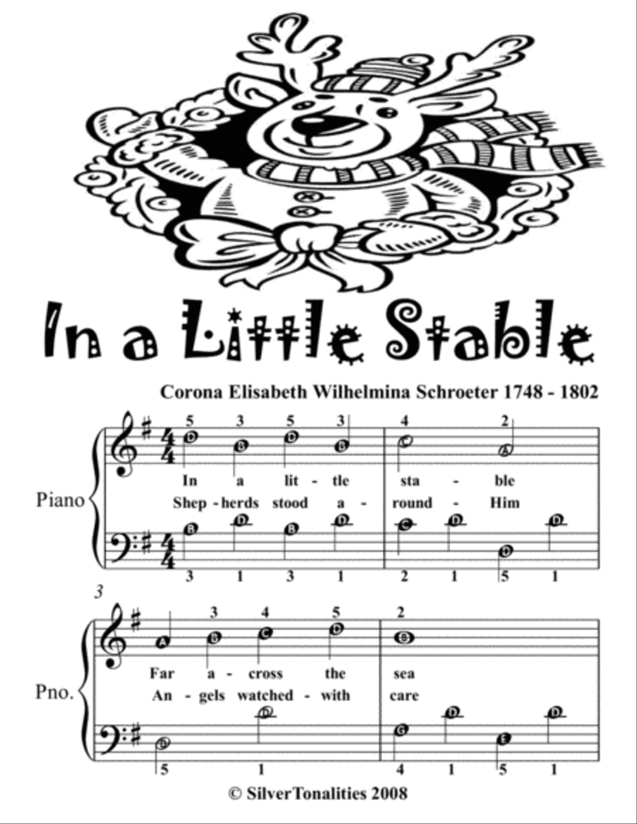 In a Little Stable Easy Piano Sheet Music 2nd Edition Easy Piano scores gallery preview page 2