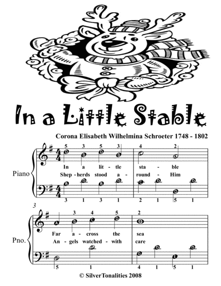 In a Little Stable Easy Piano Sheet Music 2nd Edition